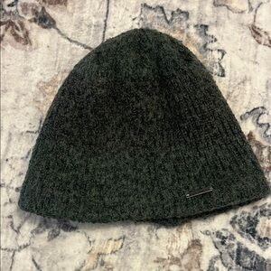 Prana Dark Green Ribbed Knit Beanie